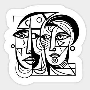 Cubist Woman Sticker